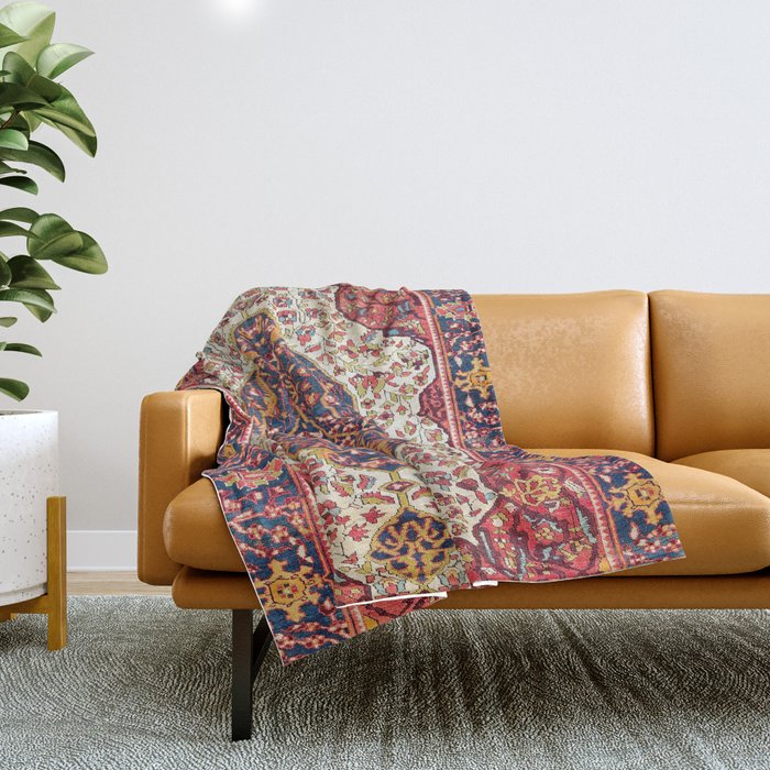Malayer West Persian Rug Print Throw Blanket Gallery Image 1