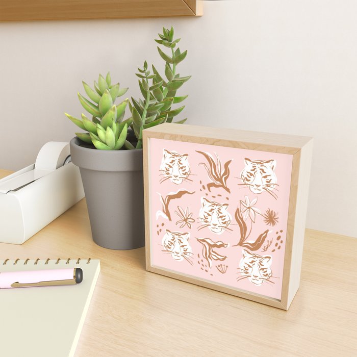 Pink Abstract Tiger Pattern Mini Art Print Gallery Image 2