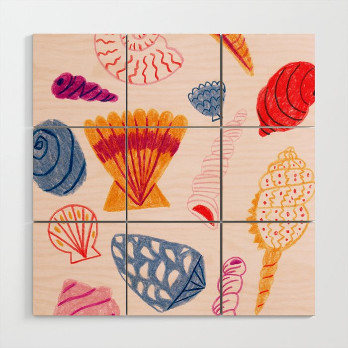 Tropical Seashells Wood Wall Art Gallery Image 1
