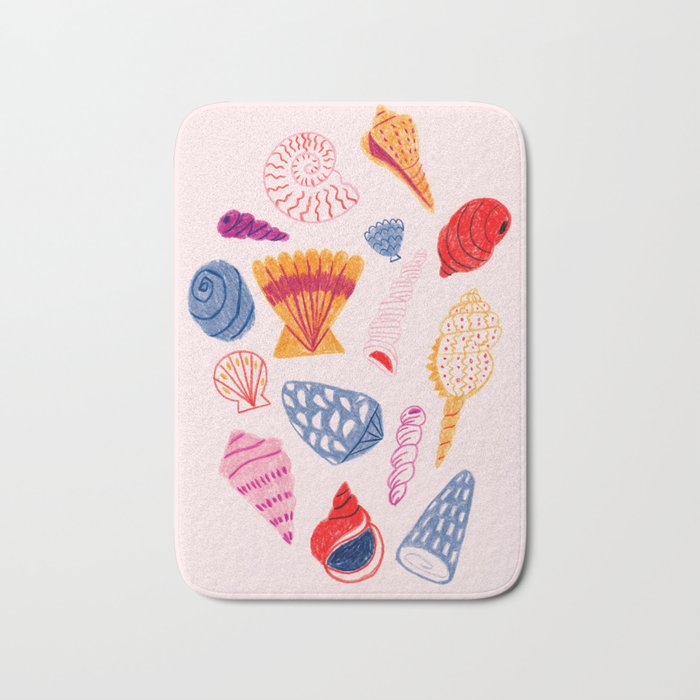 Tropical Seashells Bath Mat Gallery Image 1