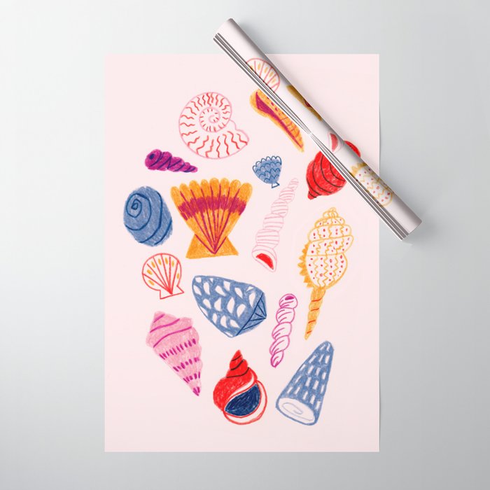 Tropical Seashells Wrapping Paper Gallery Image 1