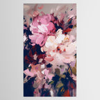 A Splash of Pink and Navy Flowery Art Tablecloth Gallery Image 2