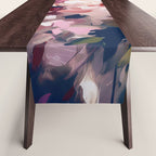 A Splash of Pink and Navy Flowery Art Table Runner Gallery Image 1