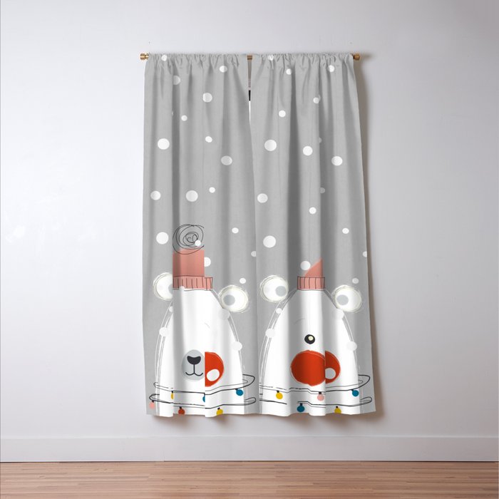 Christmas Polar Bear Window Curtain Gallery Image 3