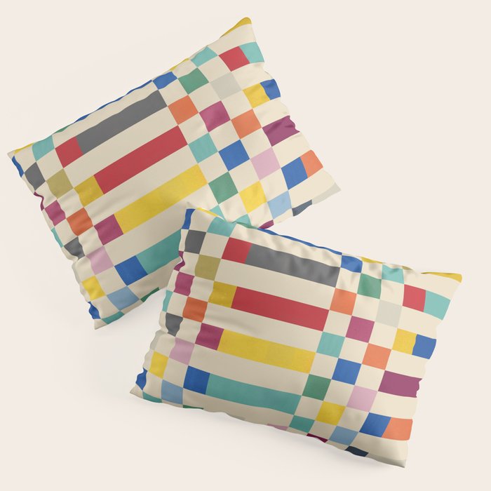 Modern Playful Checkered Abstract Pillow Sham Gallery Image 3