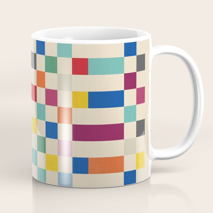 Modern Playful Checkered Abstract Coffee Mug Gallery Image 1