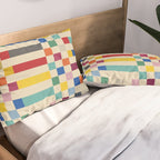 Modern Playful Checkered Abstract Pillow Sham Gallery Image 2