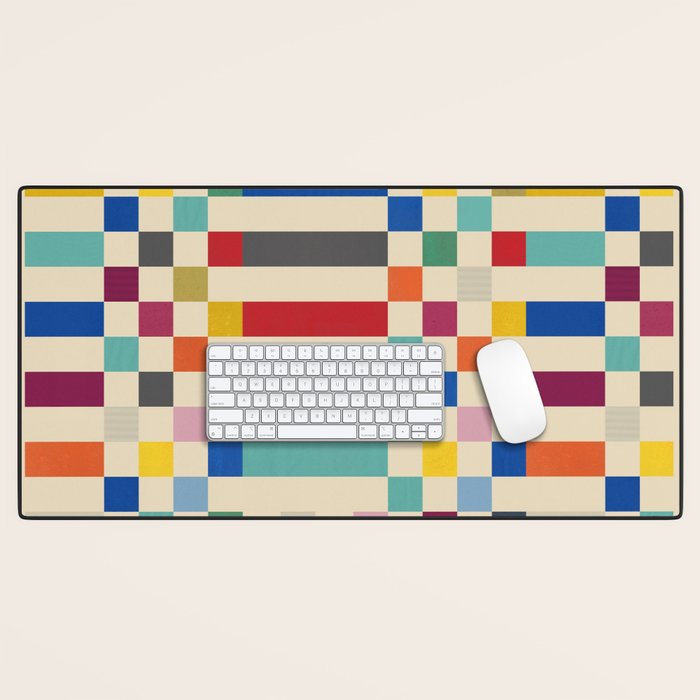 Modern Playful Checkered Abstract Desk Mat Gallery Image 1