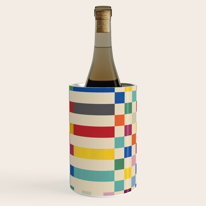 Modern Playful Checkered Abstract Wine Chiller Gallery Image 1