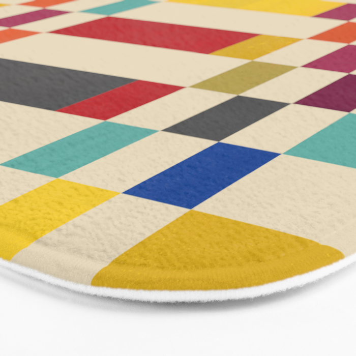 Modern Playful Checkered Abstract Bath Mat Gallery Image 3