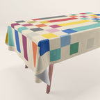 Modern Playful Checkered Abstract Tablecloth Gallery Image 1