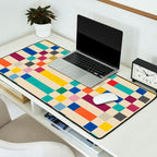 Modern Playful Checkered Abstract Desk Mat Gallery Image 2