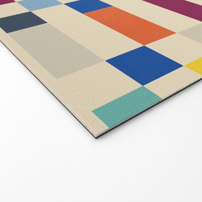 Modern Playful Checkered Abstract Welcome Mat Gallery Image 2