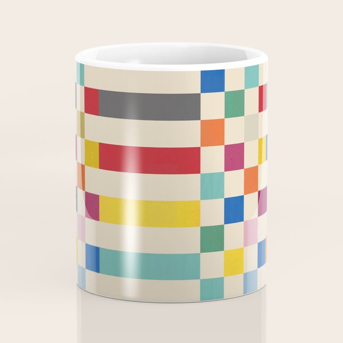 Modern Playful Checkered Abstract Coffee Mug Gallery Image 4