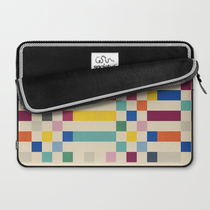 Modern Playful Checkered Abstract Laptop Sleeve Gallery Image 2