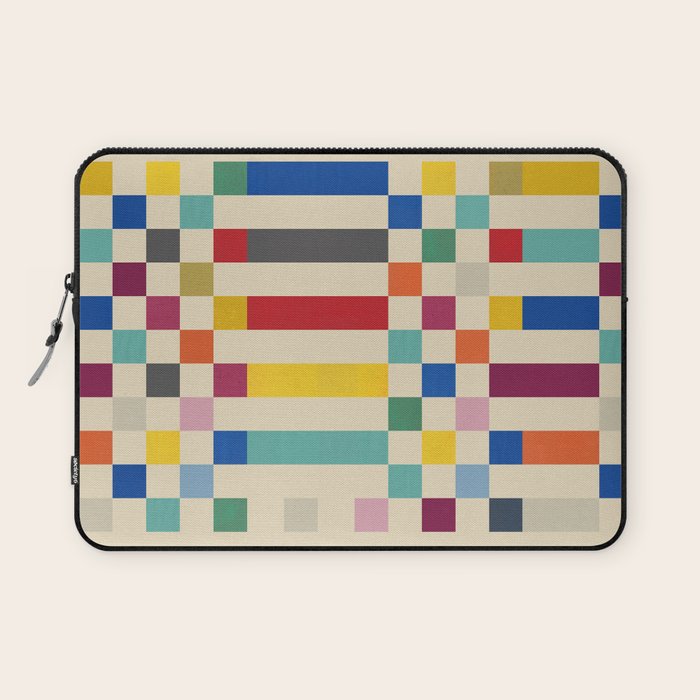 Modern Playful Checkered Abstract Laptop Sleeve Gallery Image 1