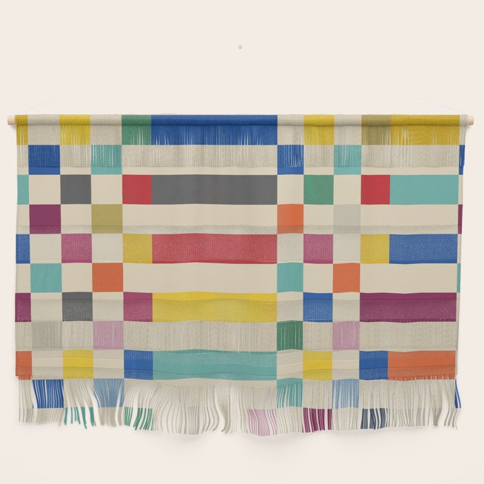 Modern Playful Checkered Abstract Wall Hanging Gallery Image 1