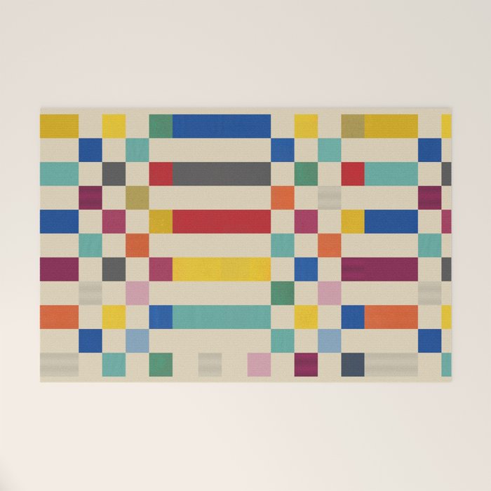 Modern Playful Checkered Abstract Welcome Mat Gallery Image 1