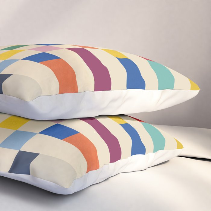 Modern Playful Checkered Abstract Pillow Sham Gallery Image 3