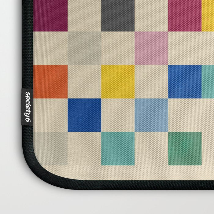 Modern Playful Checkered Abstract Laptop Sleeve Gallery Image 3