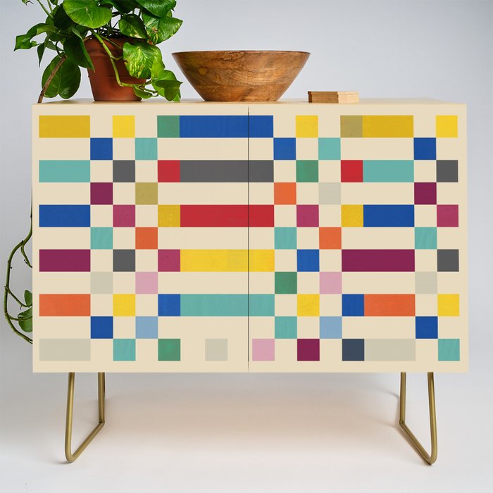 Modern Playful Checkered Abstract Credenza Gallery Image 1