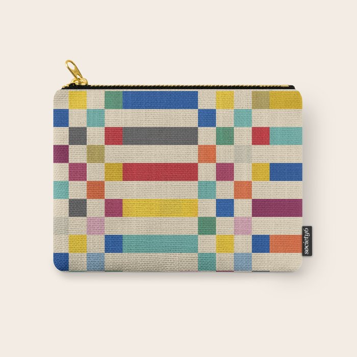 Modern Playful Checkered Abstract Carry All Pouch Gallery Image 1