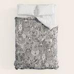 canadian animals black white Duvet Cover Gallery Image 6