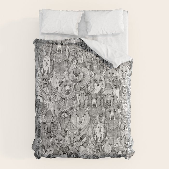 canadian animals black white Comforter Gallery Image 1