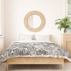 canadian animals black white Duvet Cover Gallery Image 3