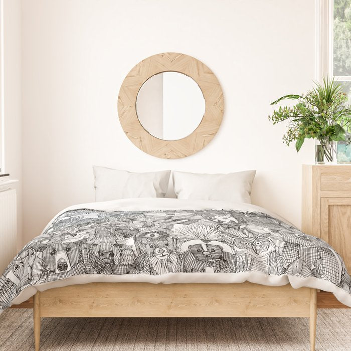 canadian animals black white Duvet Cover Gallery Image 3