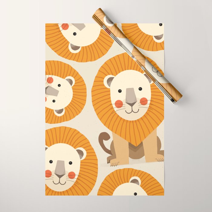 Lion, Animal Portrait Wrapping Paper Gallery Image 1