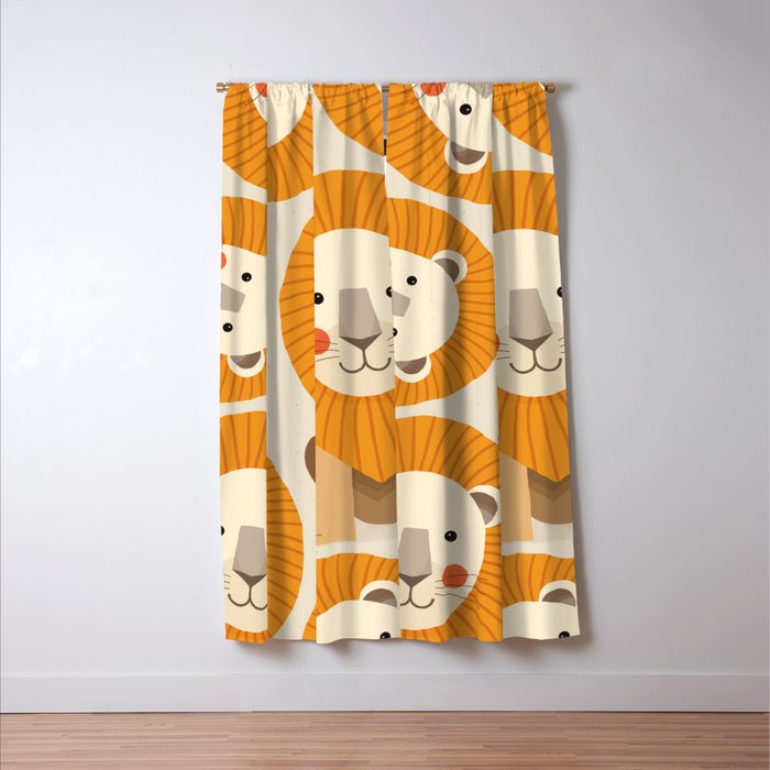 Lion, Animal Portrait Window Curtain Gallery Image 3