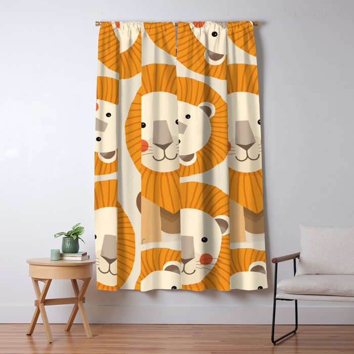Lion, Animal Portrait Window Curtain Gallery Image 1