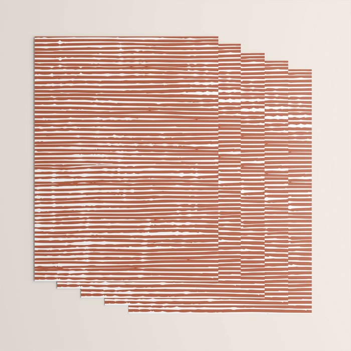 Rustic, Abstract Stripes Pattern in Terracotta Wrapping Paper Gallery Image 3