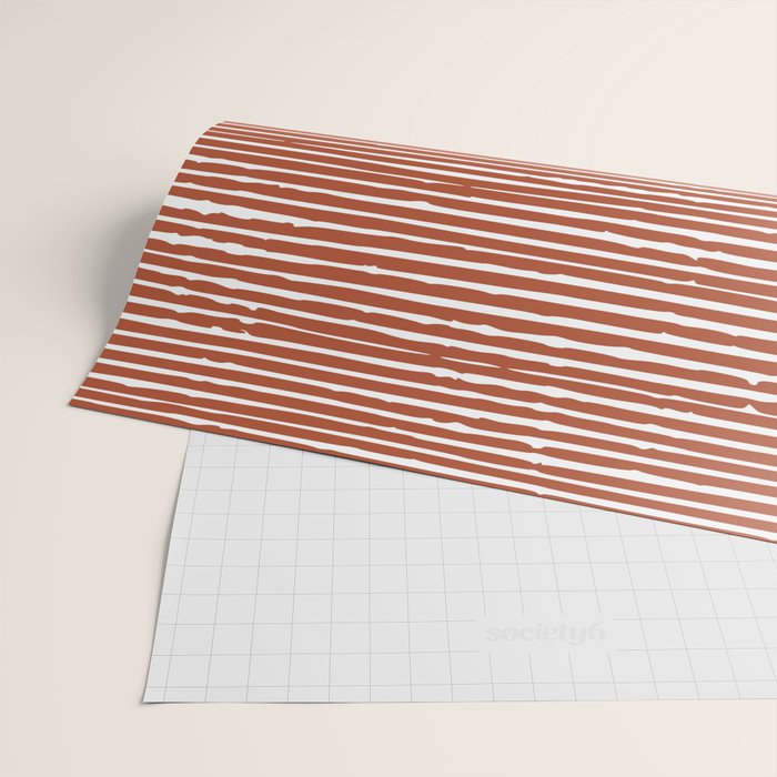 Rustic, Abstract Stripes Pattern in Terracotta Wrapping Paper Gallery Image 2