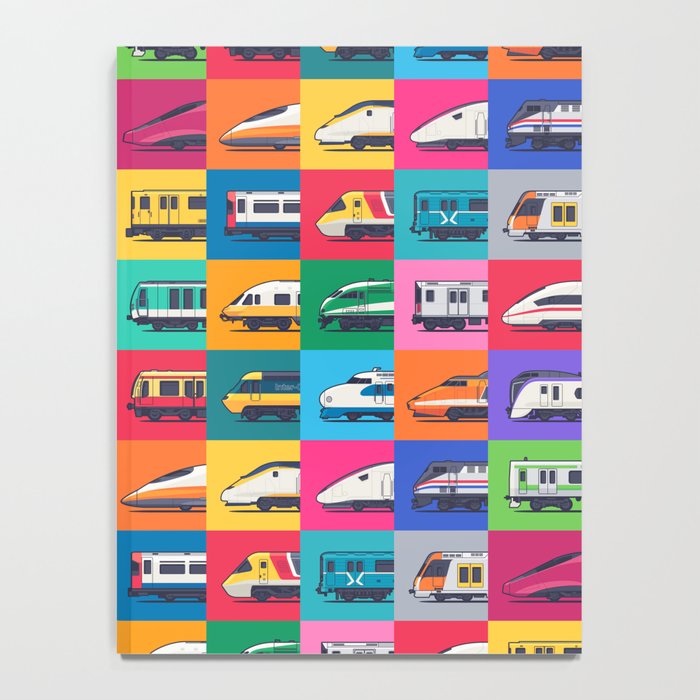 World Trains Grid Pattern Notebook Gallery Image 4
