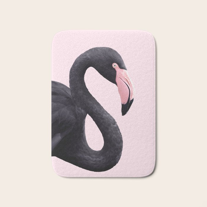BLACK FLAMINGO Bath Mat Gallery Image 1
