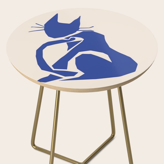 Henri Matisse 'The Night Cat' Blue Feline Abstract Figure Art Side Table Gallery Image 2