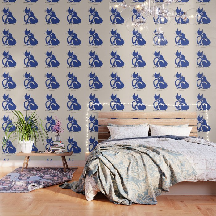 Henri Matisse 'The Night Cat' Blue Feline Abstract Figure Art Wallpaper Gallery Image 3