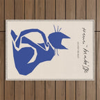 Henri Matisse 'The Night Cat' Blue Feline Abstract Figure Art Outdoor Rug Gallery Image 1