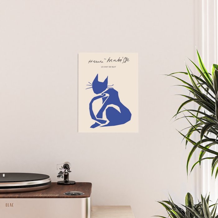 Henri Matisse 'The Night Cat' Blue Feline Abstract Figure Art Poster Gallery Image 2