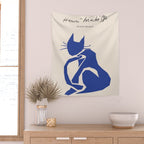 Henri Matisse 'The Night Cat' Blue Feline Abstract Figure Art Wall Tapestry Gallery Image 2