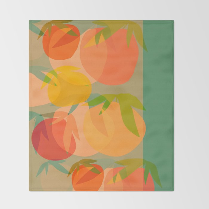 Spring Citrus #1 - Modern Art Print Throw Blanket Gallery Image 2