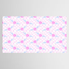 Pink love heart face checkered pattern Tablecloth Gallery Image 2