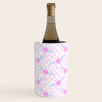 Pink love heart face checkered pattern Wine Chiller Gallery Image 2
