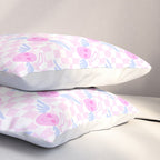 Pink love heart face checkered pattern Pillow Sham Gallery Image 3