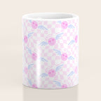 Pink love heart face checkered pattern Coffee Mug Gallery Image 4