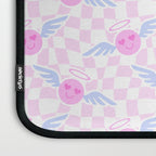 Pink love heart face checkered pattern Laptop Sleeve Gallery Image 3