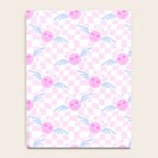 Pink love heart face checkered pattern Notebook Gallery Image 4