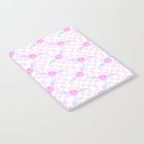 Pink love heart face checkered pattern Notebook Gallery Image 2